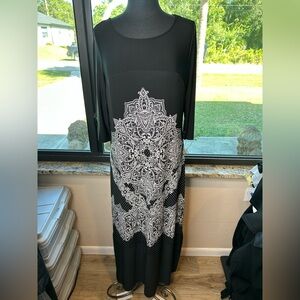 Nue Options Black and White Paisley Dress Size Large